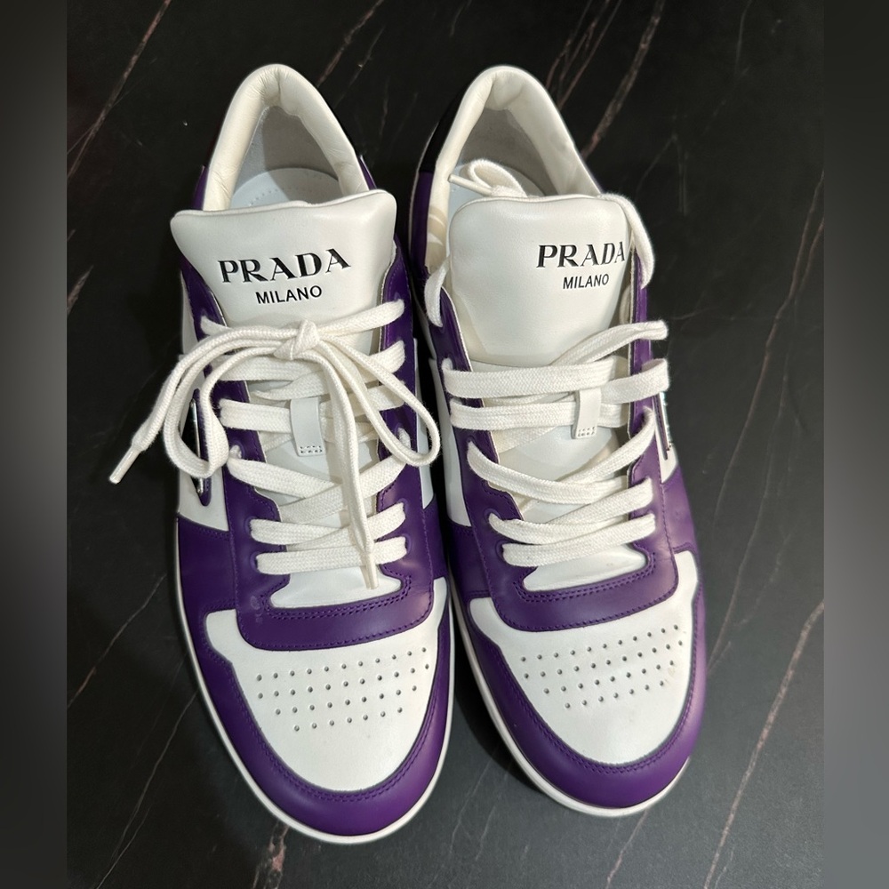 Prada Downtown Purple and White Sneakers Men Size 11